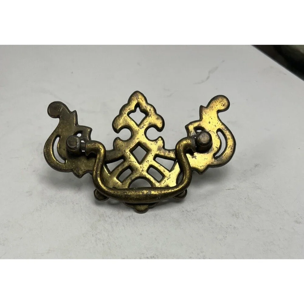 12 Vintage Keeler Chippendale/Federal Batwing Brass Drawer Pull Handles  P1067